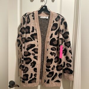 RD Style Brown and Black Cardigan Sweater V-Neck Knit